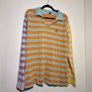 Teddy Fresh Orange and Blue Striped Polo